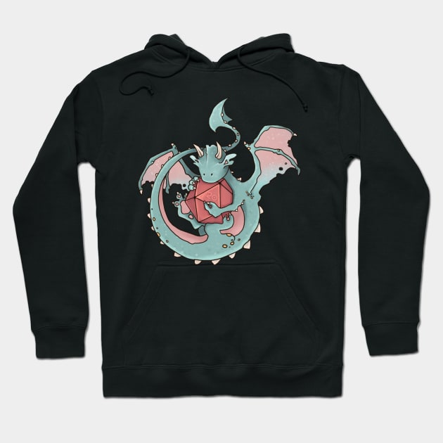 Dice goblin (but dragon, adorable teal) Hoodie by keyvei